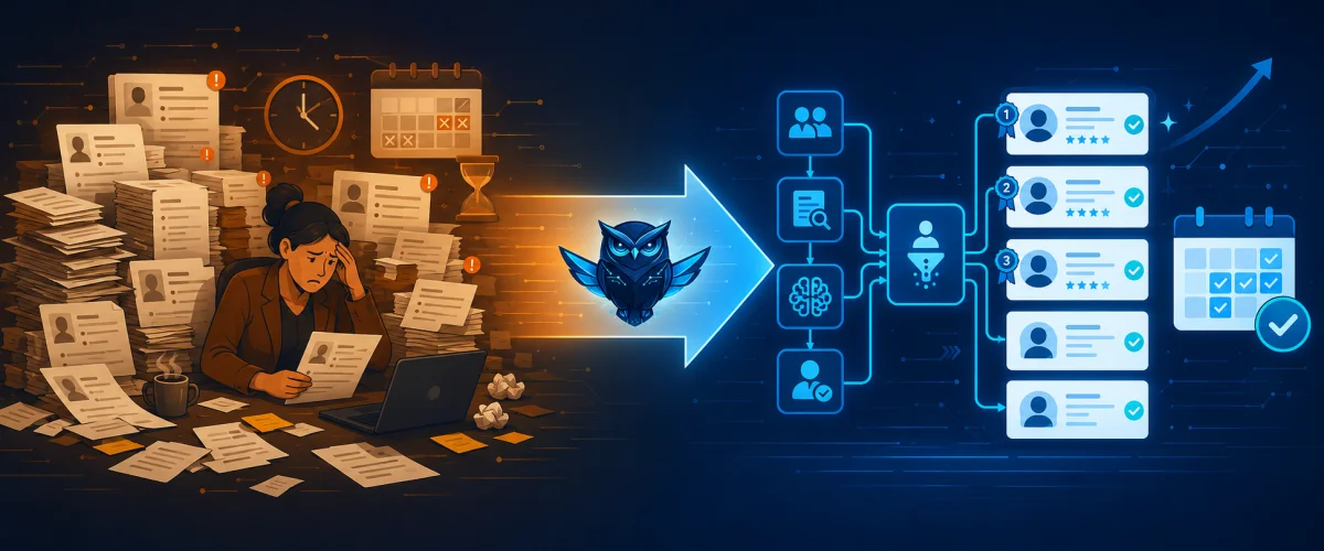 Perbandingan workflow sebelum dan sesudah implementasi AI Recruitment Screening oleh Ventera AI