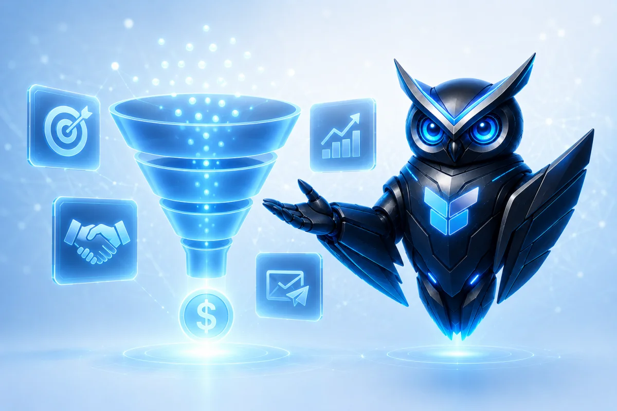 Ilustrasi layanan AI Sales Automation oleh Ventera AI — solusi AI automation untuk bisnis Indonesia